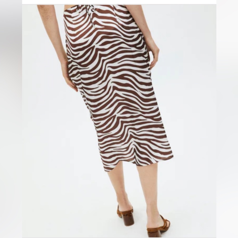 ALOHAS Brown and White Zebra Safari Skirt